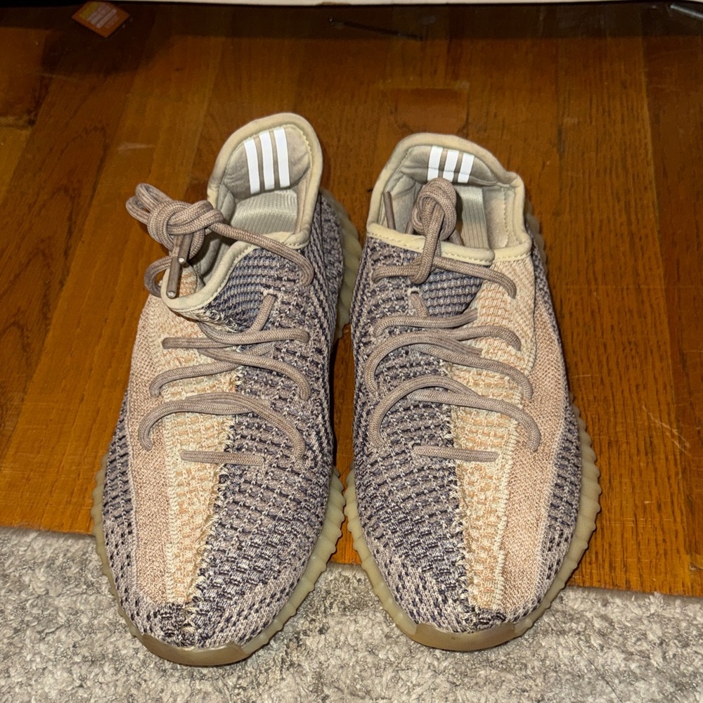 Adidas Knit Sneakers in Tan and Cream